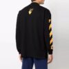 Off-White Herre Caravaggio-maleri mønster Stripe Langermet Løs passform Svart