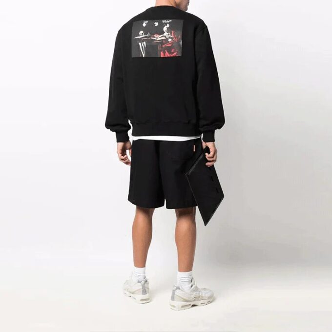 Off-White Herre Caravaggio-maleri Rundhalset Svart