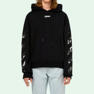 Off-White Herre Caravaggio med trykk på ryggen, svart Off-White Herre Caravaggio med trykk på ryggen, svart