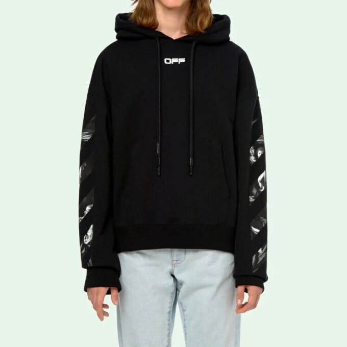 Off-White Herre Caravaggio med trykk på ryggen, svart