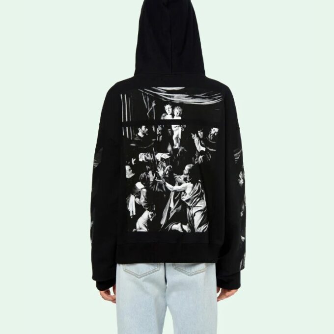 Off-White Herre Caravaggio med trykk på ryggen, svart