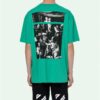 Off-White Herre Caravaggio Square Back Printing Kortærmet Løs Versjon Grønn o Virgil Abloh T-skjorte