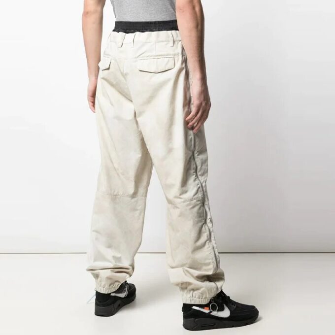 Off-White Herre casual lange bukser/bukser løs passform beige