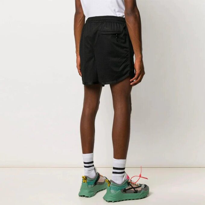 Off-White Herre CO VIRGIL ABLOH Rubber Strap Mesh Casual Shorts Svart