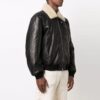 Off-White Herre Cortex Aviator-jakke, løs passform, svart