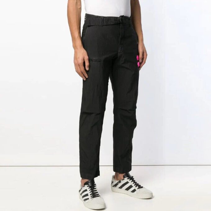 Off-White Herre D-midje Casual lange bukser/slacks Slim Fit Svart