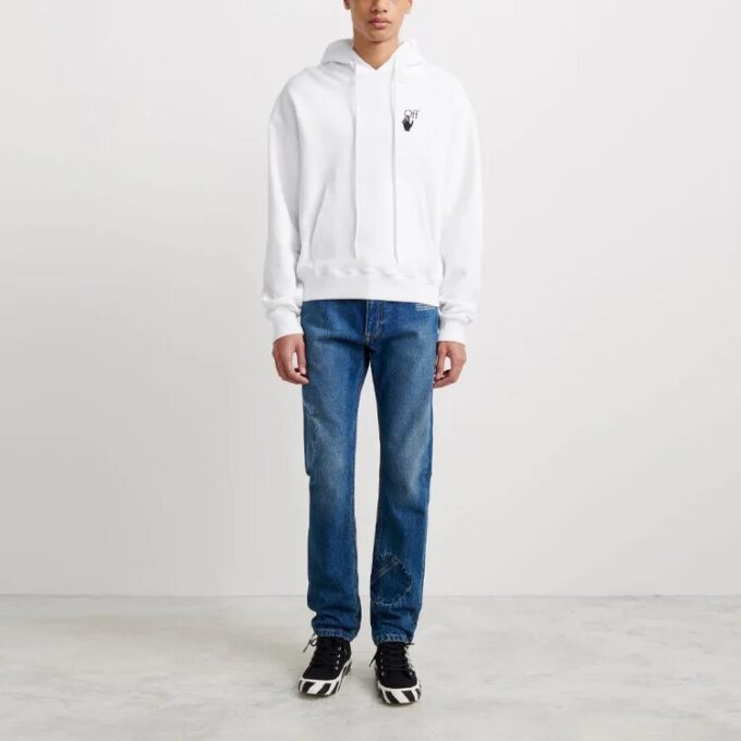Off-White Herre Degrad Arrows Loose Fit Hvit