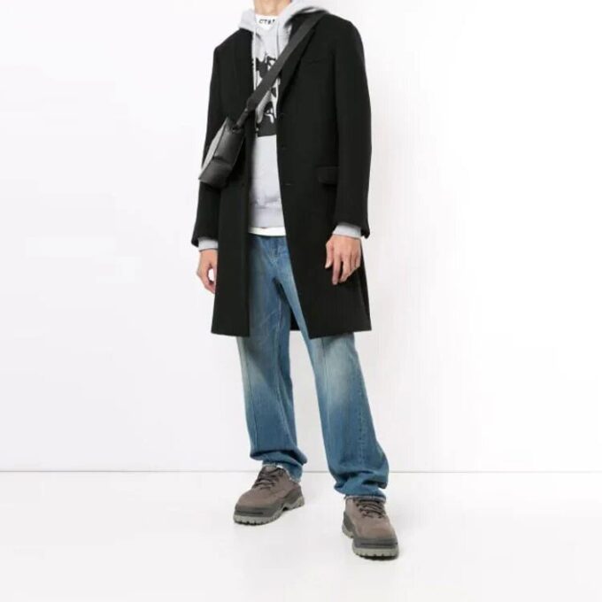 Off-White Herre Devil-trykk med hette og lange ermer, grå