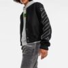Off-White Herre Diagonal Stripes Langermet Jakke Løs Passform Svart