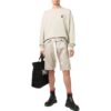 Off-White Herre ensfarget bomullsShorts med knapp i livet, kremhvit