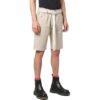 Off-White Herre ensfarget bomullsShorts med knapp i livet, kremhvit