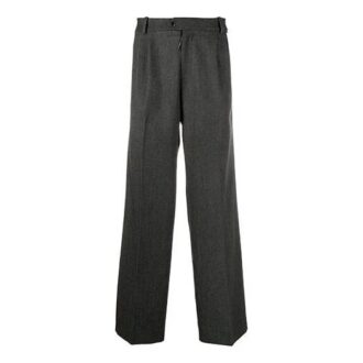 Off-White Herre ensfarget casual langbukse/bukser løs passform grå