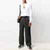 Off-White Herre ensfarget casual langbukse/bukser løs passform grå