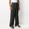 Off-White Herre ensfarget casual langbukse/bukser løs passform grå