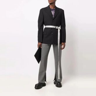 Off-White Herre ensfarget casual rett bukser/joggebukse Grå