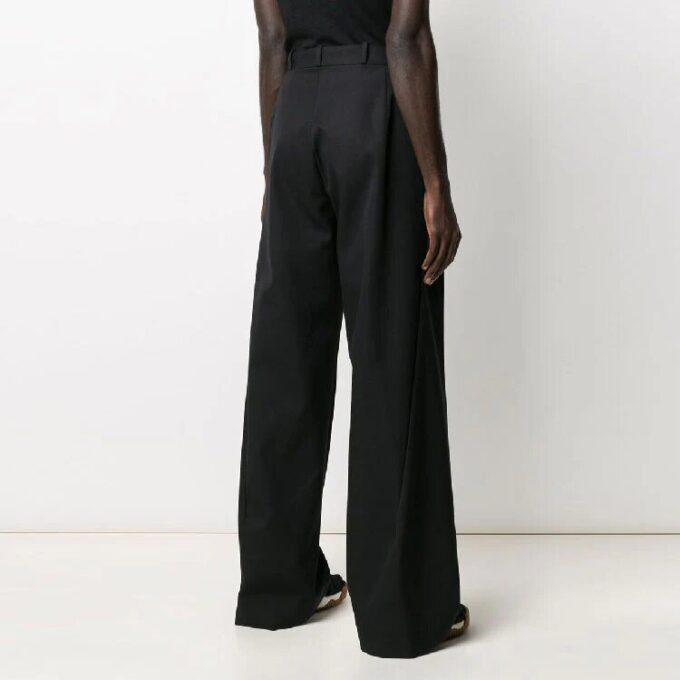 Off-White Herre ensfarget fritidskostyme, lange bukser/slacks, løs passform, svart