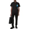 Off-White Herre ensfarget glattvevd strikket sportsbukser/joggebukser i svart