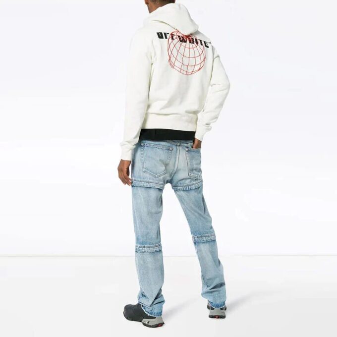Off-White Herre Ensfarget Langermet Hvit