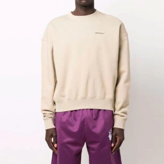 Off-White Herre Ensfarget Langermet Khaki
