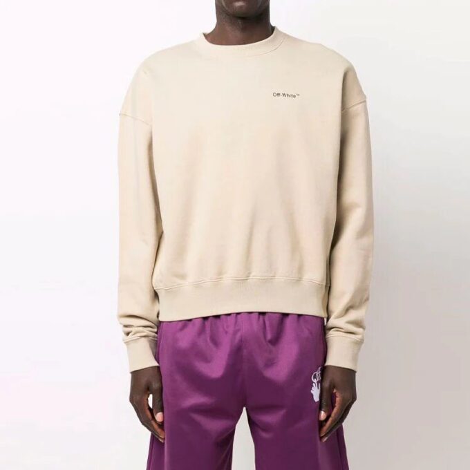 Off-White Herre Ensfarget Langermet Khaki