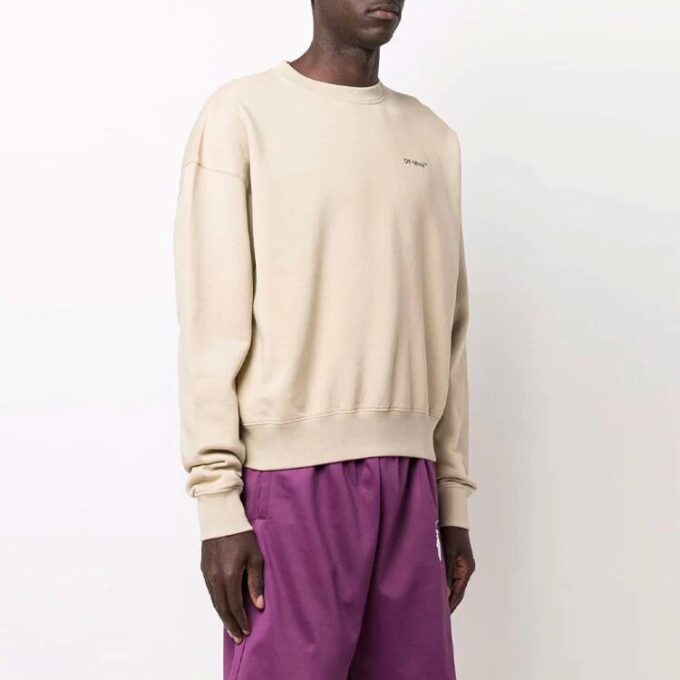 Off-White Herre Ensfarget Langermet Khaki