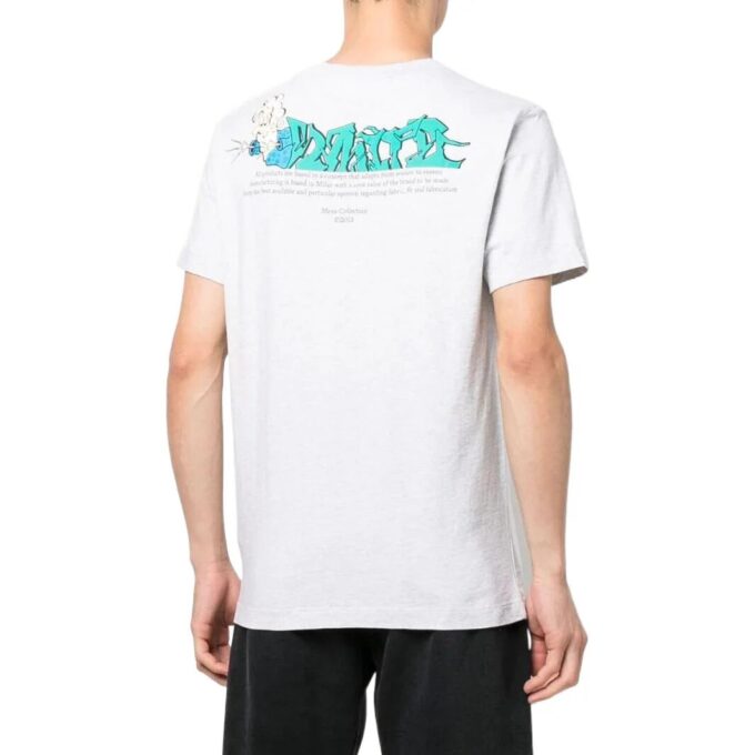 Off-White Herre ensfarget logo-trykk kortærmet hvit T-skjorte