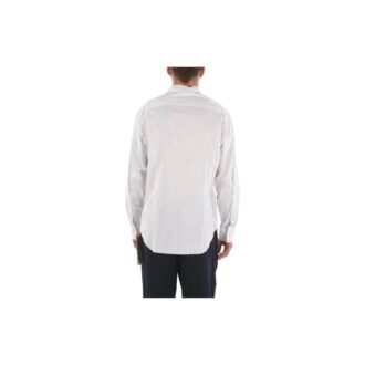 Off-White Herre Ensfarget Logo-trykk Langermet Versjon Hvit Skjorte