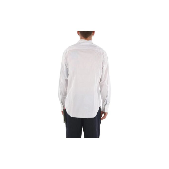 Off-White Herre Ensfarget Logo-trykk Langermet Versjon Hvit Skjorte