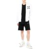 Off-White Herre ensfarget logo-trykk mønster hettejakke med glidelås hvit