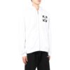 Off-White Herre ensfarget logo-trykk mønster hettejakke med glidelås hvit