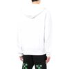 Off-White Herre ensfarget logo-trykk mønster hettejakke med glidelås hvit