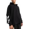 Off-White Herre ensfarget med stripet trykk, hette og lange ermer, svart