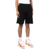 Off-White Herre ensfarget med trykk på baksiden, elastisk linning, rette Shorts, svart