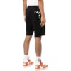 Off-White Herre ensfarget med trykk på baksiden, elastisk linning, rette Shorts, svart