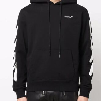 Off-White Herre ensfarget mønstertrykk svart Off-White Herre ensfarget mønstertrykk svart