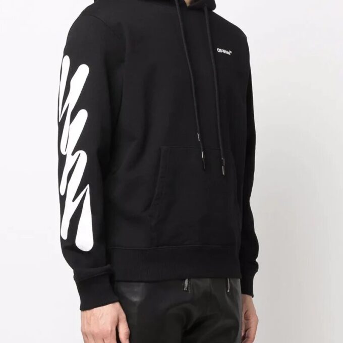 Off-White Herre ensfarget mønstertrykk svart