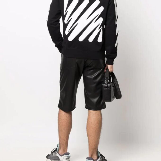 Off-White Herre ensfarget mønstertrykk svart