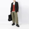 Off-White Herre ensfarget rett casualbukse/bukser løs passform grønn