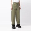 Off-White Herre ensfarget rett casualbukse/bukser løs passform grønn