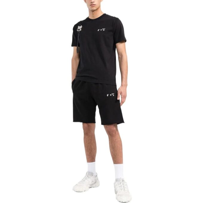 Off-White Herre ensfarget rundhalset kortærmet svart Short