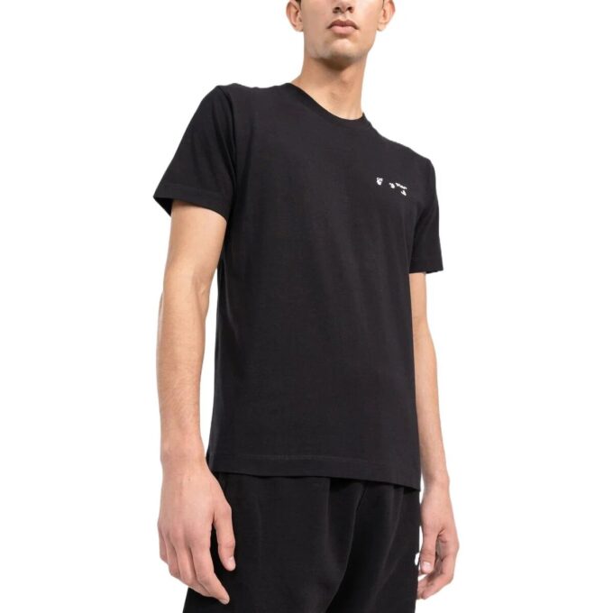 Off-White Herre ensfarget rundhalset kortærmet svart Short