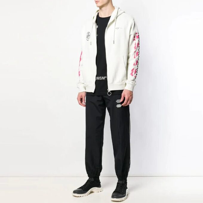 Off-White Herre Ensfarget Side Hvit Stripe Fritidsbukser/Bukser Svart
