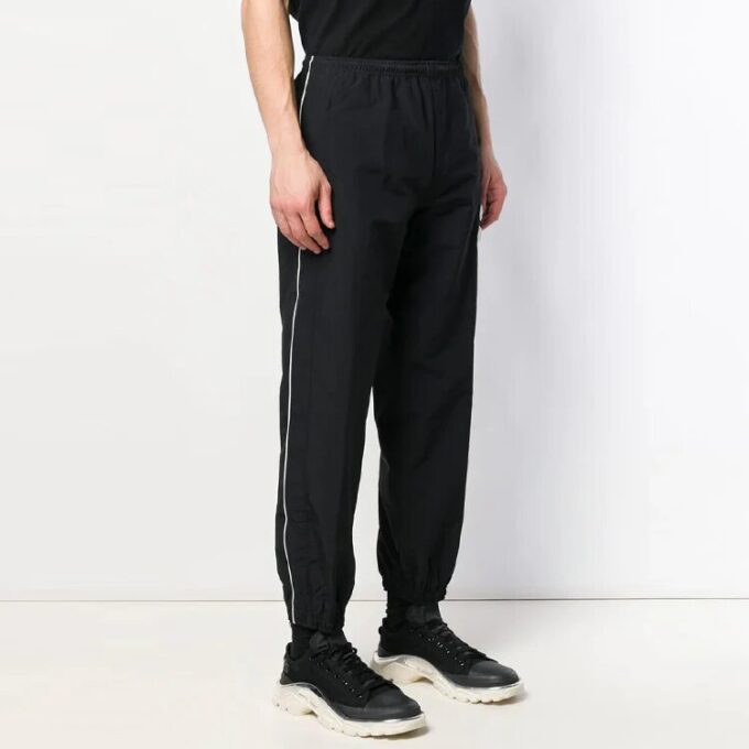 Off-White Herre Ensfarget Side Hvit Stripe Fritidsbukser/Bukser Svart