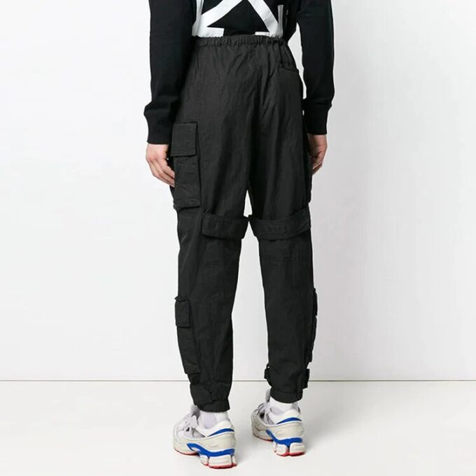 Off-White Herre ensfarget sportbukser med lommer/joggebukser i løs passform, svart