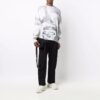 Off-White Herre FW21 Abstrakt trykk Rund hals Pullover Ullgenser Løs passform Hvit
