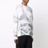 Off-White Herre FW21 Abstrakt trykk Rund hals Pullover Ullgenser Løs passform Hvit