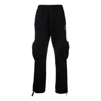 Off-White Herre FW21 Alfabetlogo Cargo Langbukser/Bukser Løs Passform Svart