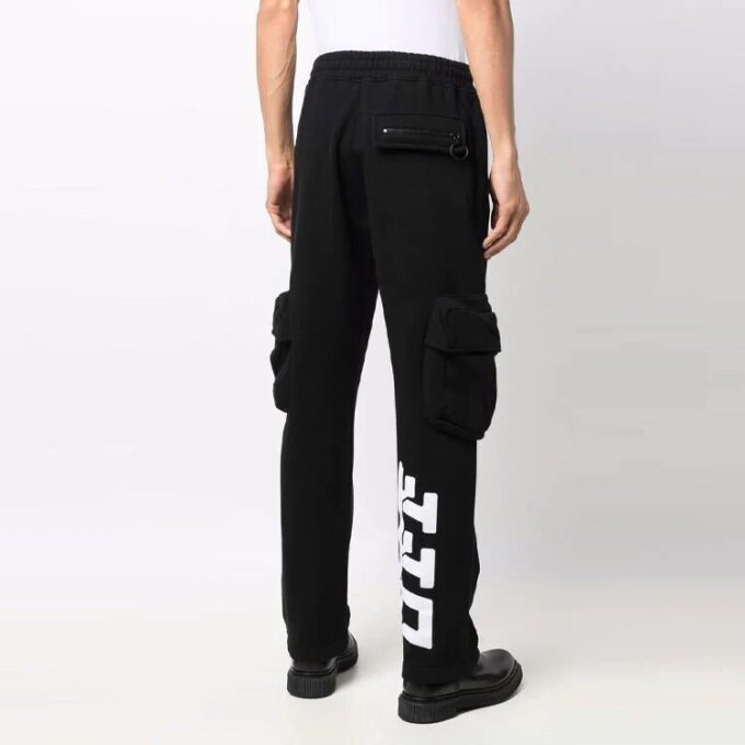 Off-White Herre FW21 Alfabetlogo Cargo Langbukser/Bukser Løs Passform Svart