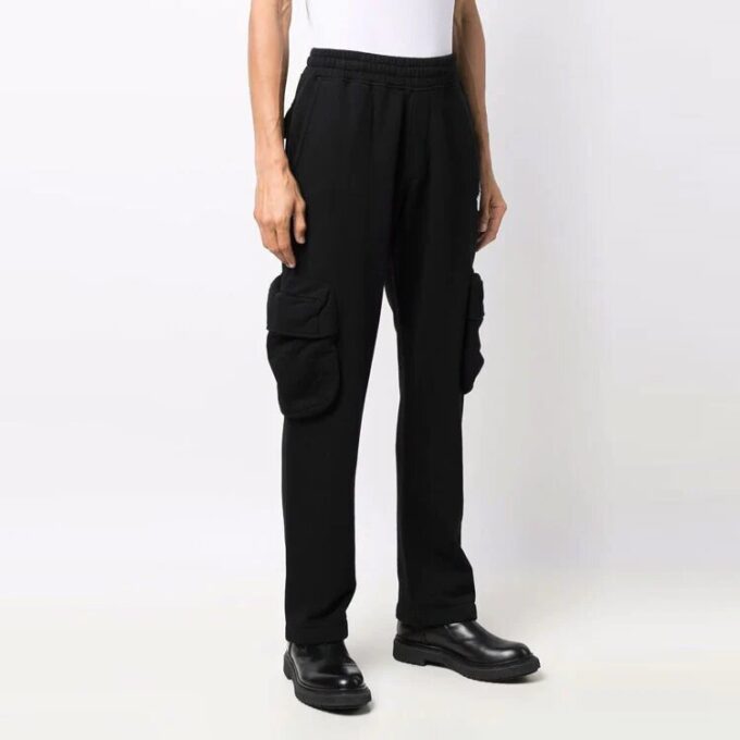 Off-White Herre FW21 Alfabetlogo Cargo Langbukser/Bukser Løs Passform Svart