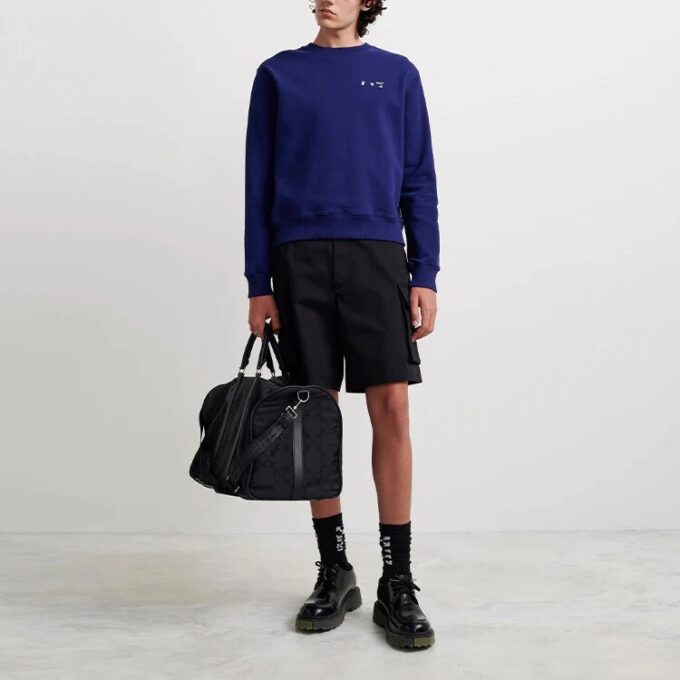 Off-White Herre FW21 Arrow Logo Rundhalset genser Blå